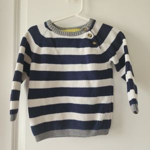 18m-2y H&M blue white striped sweater patriotic‎ nautical boat Church Preppy